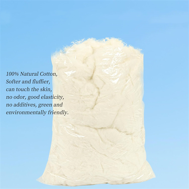 Fibre de coton 100 % naturelle pour le rembourrage des oreillers. 