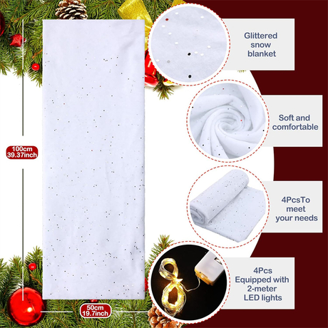 Couverture de neige ignifuge pour décoration pailletée