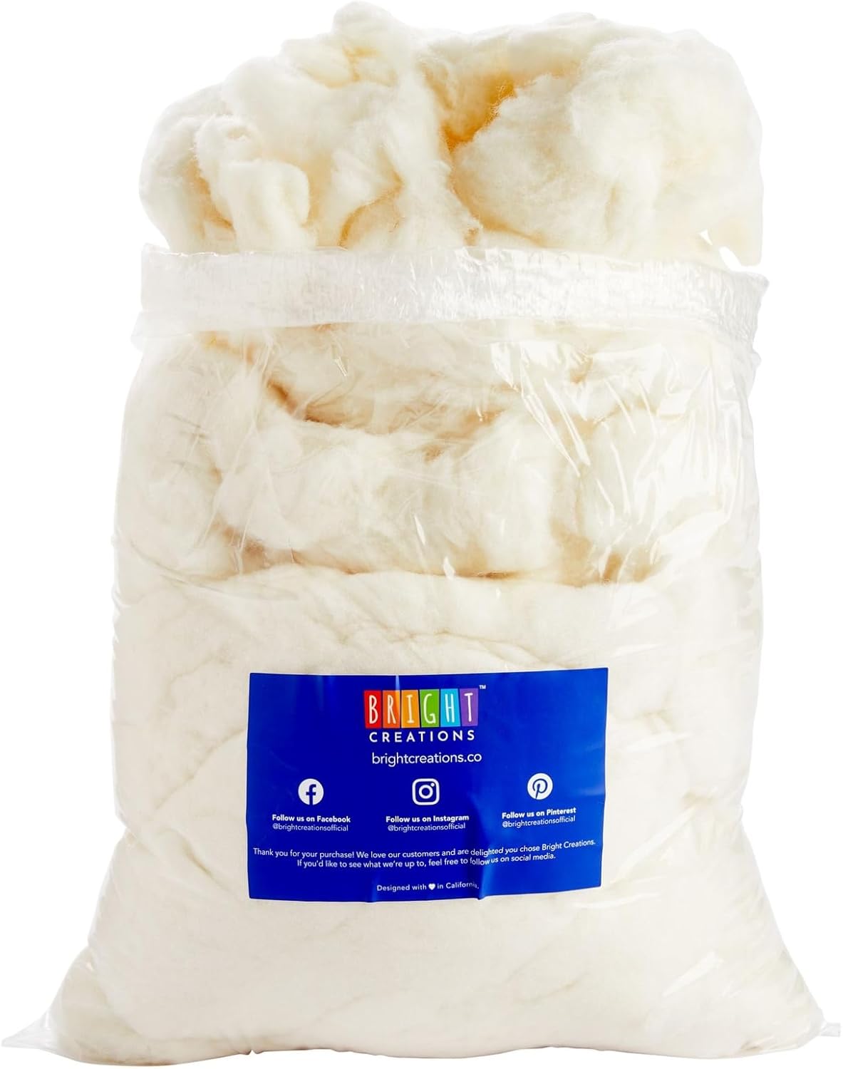 Farce blanche naturelle de 16 oz - Remplissage de qualité supérieure pour l'artisanat et le feutrage