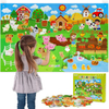 Ensemble de storyboard en feutre d'animaux de la ferme colorés avec tableau interactif de 3,5 pieds, 38 pièces, pour garçons et filles âgés de 2 à 4 ans 