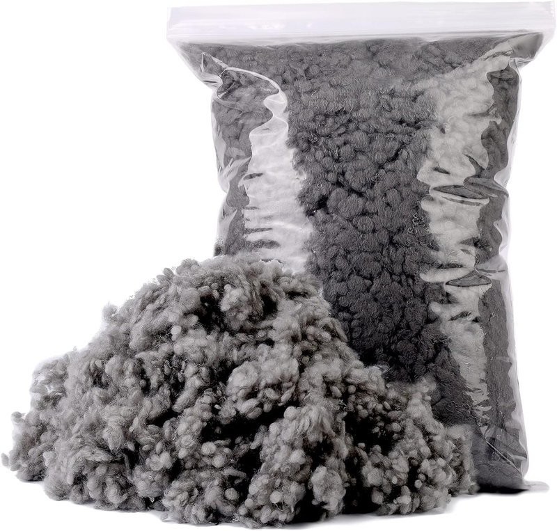 Garnissage en polyester gris de qualité supérieure pour travaux manuels et animaux en peluche, très élastique.