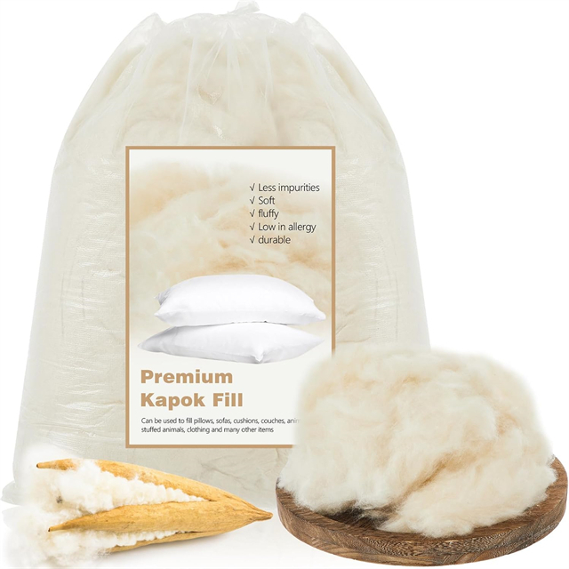 Advanced Organic naturel kapok rempli sans produits chimiques et hypoallergénique, idéal pour les oreillers, les lits pour animaux de compagnie, les canapés 