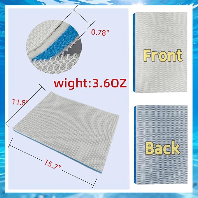 Garniture adaptée à l'éponge filtrante d'aquarium non tissée à 8 couches, fibre ES, géométrie