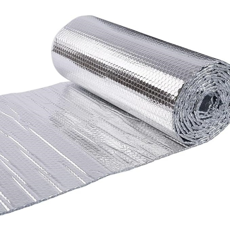 Rouleau d'isolation en aluminium réfléchissant à double bulle, barrière thermique industrielle pour fenêtre de garage de camping-car, vente en gros