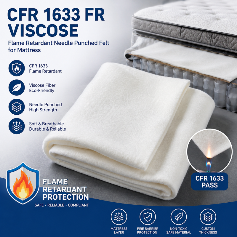 Feutre perforé à l'aiguille ignifuge CFR 1633 pour barrière coupe-feu pour matelas