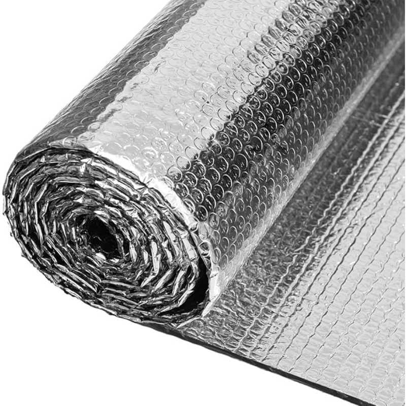 Rouleau d'isolation en aluminium réfléchissant à double bulle, barrière thermique industrielle pour fenêtre de garage de camping-car, vente en gros